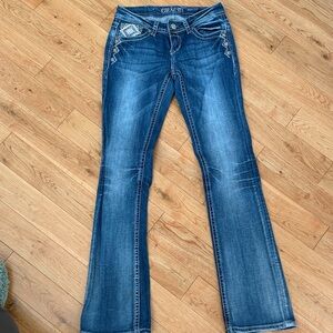 Grace in LA Women's Boot Cut Jeans in Rich Blue